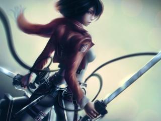 Mikasa Ackerman With Sword wallpaper