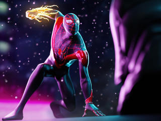 Miles Morales Spider-Man Fire Hand wallpaper