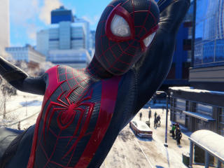Miles Morales Spider Man Flying wallpaper