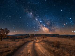 Milky Way Adventures Night Road wallpaper
