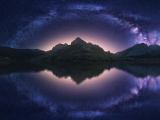 Milky Way and Mountain Reflection wallpaper