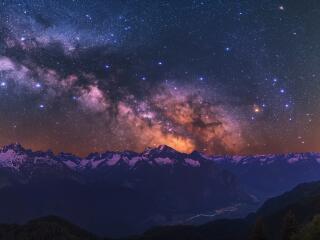 Milky Way HD Mountains Starry Night New wallpaper