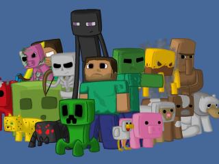 minecraft, characters, game Wallpaper