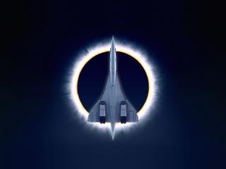Minimal Eclipse Airplane Wallpaper