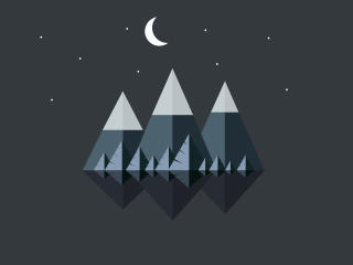 Minimal Mountains At Night wallpaper