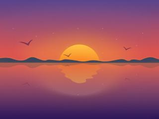 Minimal Reflection Sunset wallpaper