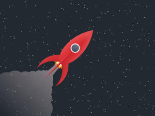 Minimal Rocket In Space wallpaper