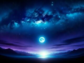 Moonlit Starry Night Sky wallpaper