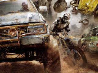 motorstorm apocalypse, motorcycle, car Wallpaper