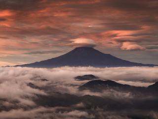 Mount Fuji Clouds And Mountains Japan wallpaper