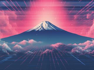 Mount Fuji Neon wallpaper