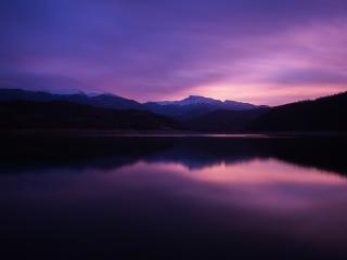 Mountain Lake Night Reflection Wallpaper