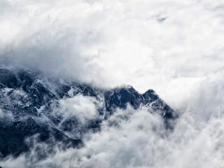 mountains, clouds, fog Wallpaper