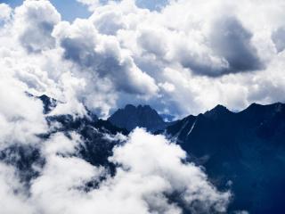 mountains, clouds, high Wallpaper