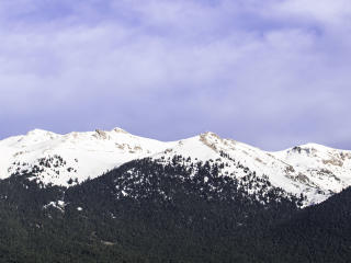 mountains, distance, snow Wallpaper