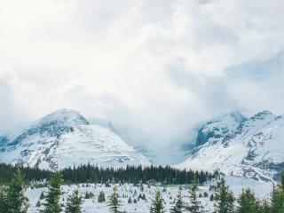 mountains, snow, peaks wallpaper