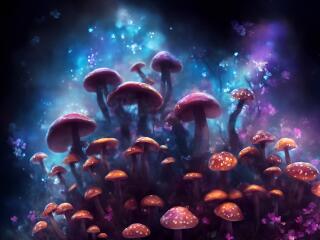 Mushrooms Cool AI Art wallpaper