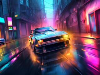 Need for Speed Neon AI Art wallpaper