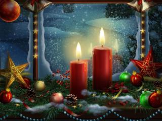 new year, holiday candles, postcards wallpaper