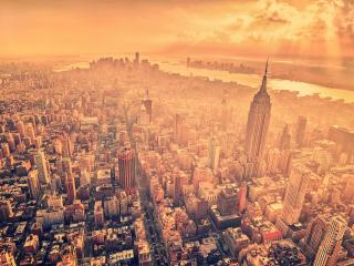 new york, city, sun Wallpaper