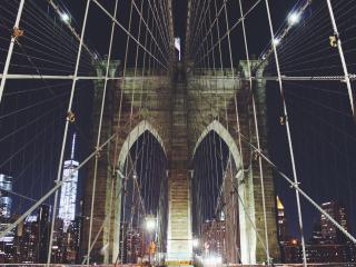 new york, manhattan, brooklyn bridge Wallpaper