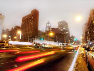 new york, night, buildings Wallpaper