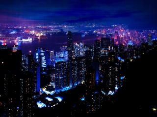 night, city, sky Wallpaper