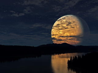 night, sky, moon wallpaper