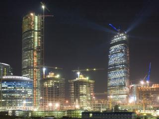 night, skyscrapers, cityscape wallpaper