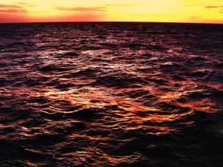 ocean, sunset, twilight wallpaper