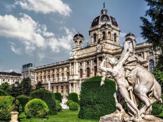 palace, garden, sculpture wallpaper
