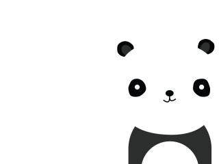 panda, smile, white wallpaper
