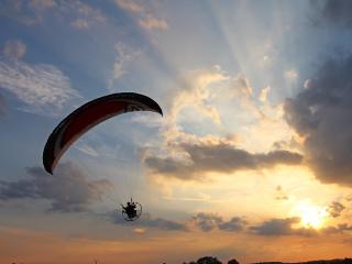 paraglider, flight, sky wallpaper