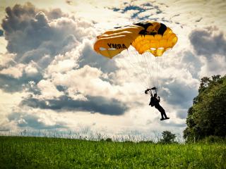 paraglider, paragliding, flying Wallpaper