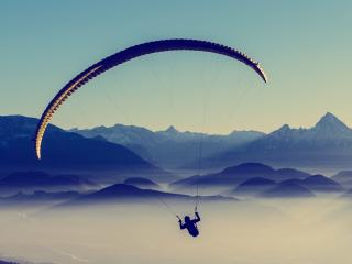 paragliding, sky, flight wallpaper