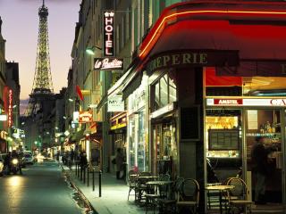 paris, street, evening wallpaper