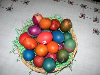 pascha, eggs, dyed wallpaper