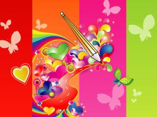 pencil, drawing, colorful wallpaper