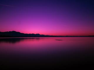 Pink Purple Sunset Near Lake wallpaper