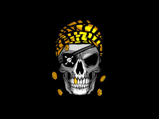 Pirate Skull Gold Wallpaper