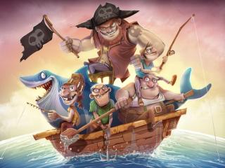 pirates, boat, fishing Wallpaper