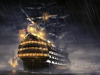 Pirates Of The Caribbean Ship Artwork wallpaper