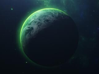 Planet 4k Green Glow wallpaper