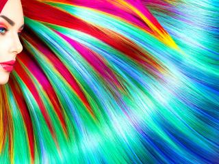 Rainbow Colorful Girl Hairs wallpaper