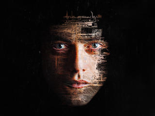 Rami Malek Of Mr. Robot Face Art wallpaper