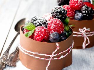 raspberry, dessert, dressing wallpaper