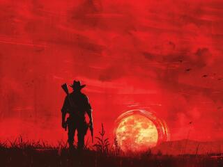 Red Dead Redemption 2 HD Cowboy Sunset wallpaper