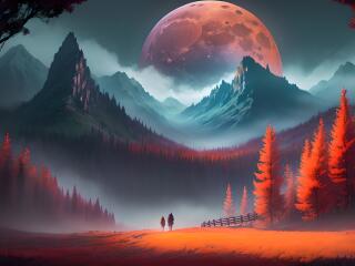 Red Moon Adventure Wallpaper
