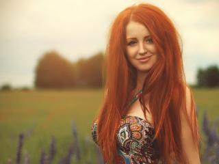 redhead, girl, smile Wallpaper
