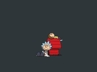 Rick And Morty 8K Minimal Grey Art wallpaper